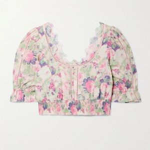 loveshackfancy Karsten Crop Top in Pink size 2-4